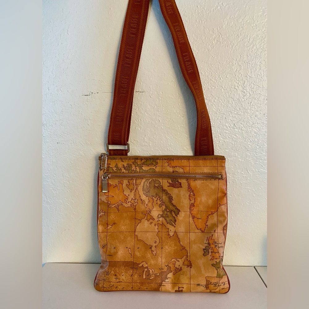 Alviero Martini Geo Classic World Map Print Crossbody Bag